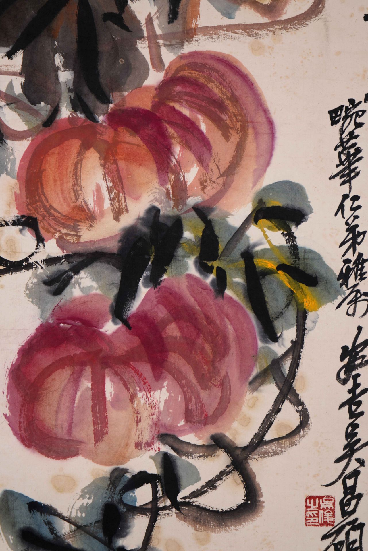 A Chinese Scroll Painting Signed Wu Changshuo - Image 5 of 8