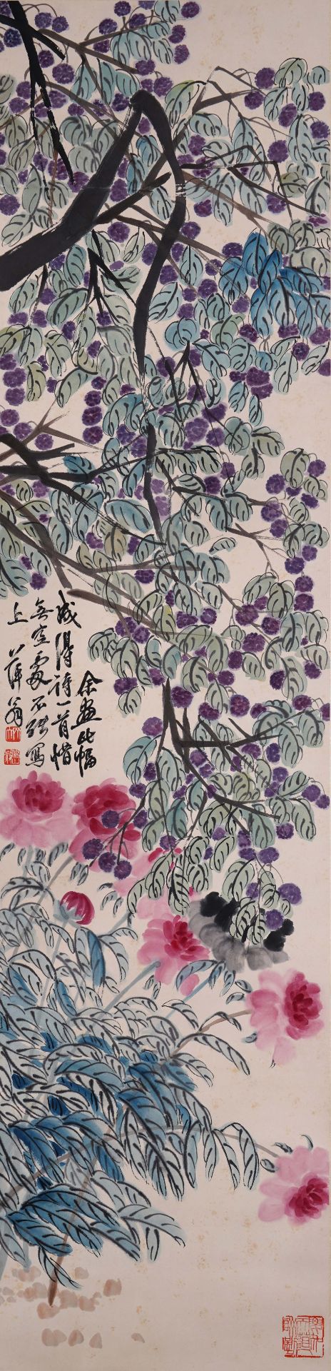 A Chinese Scroll Painting Signed Qi Baishi - Image 5 of 13