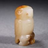 A Chinese Carved Jade Owl