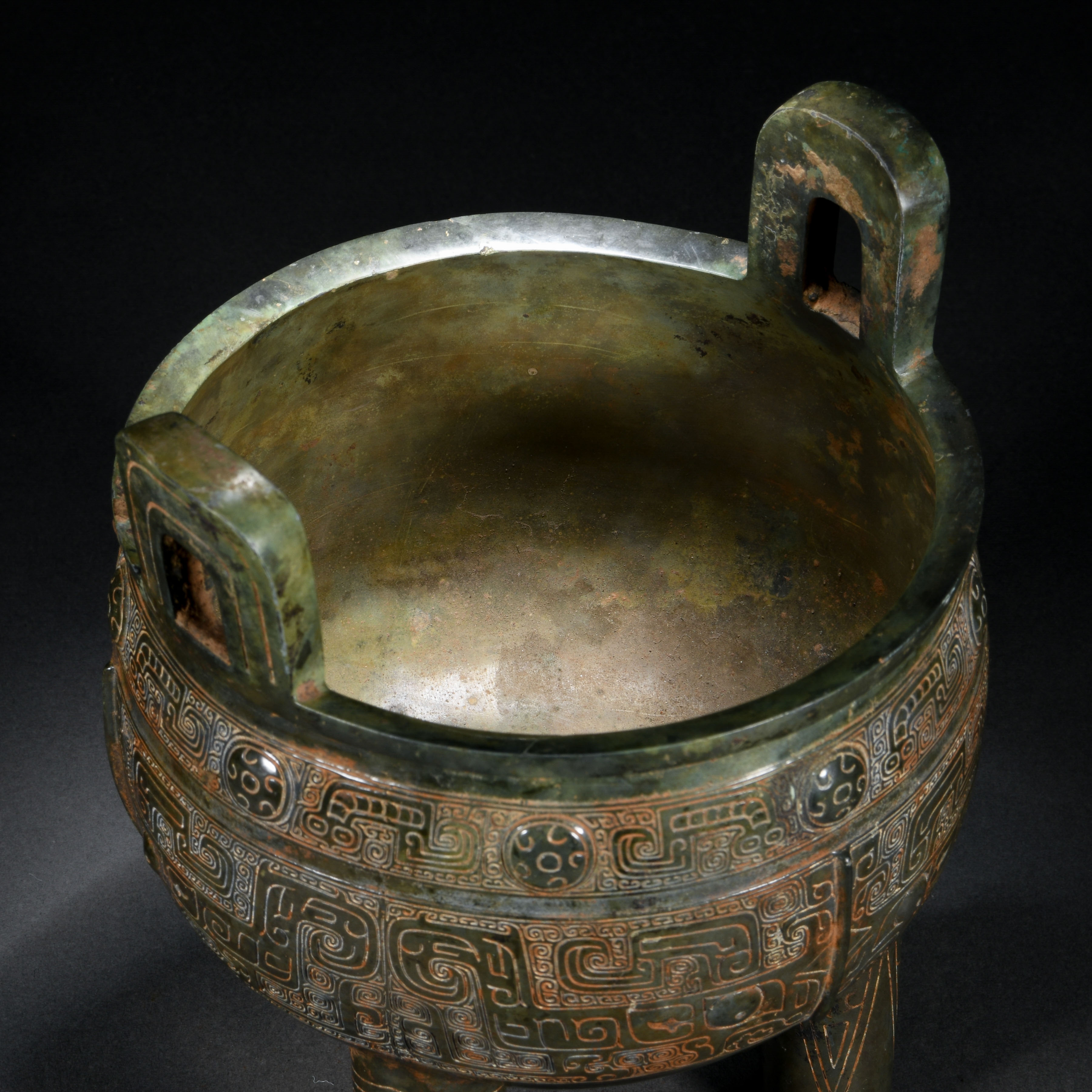 A Chinese Archic Form Bronze Tripod Censer - Image 8 of 9