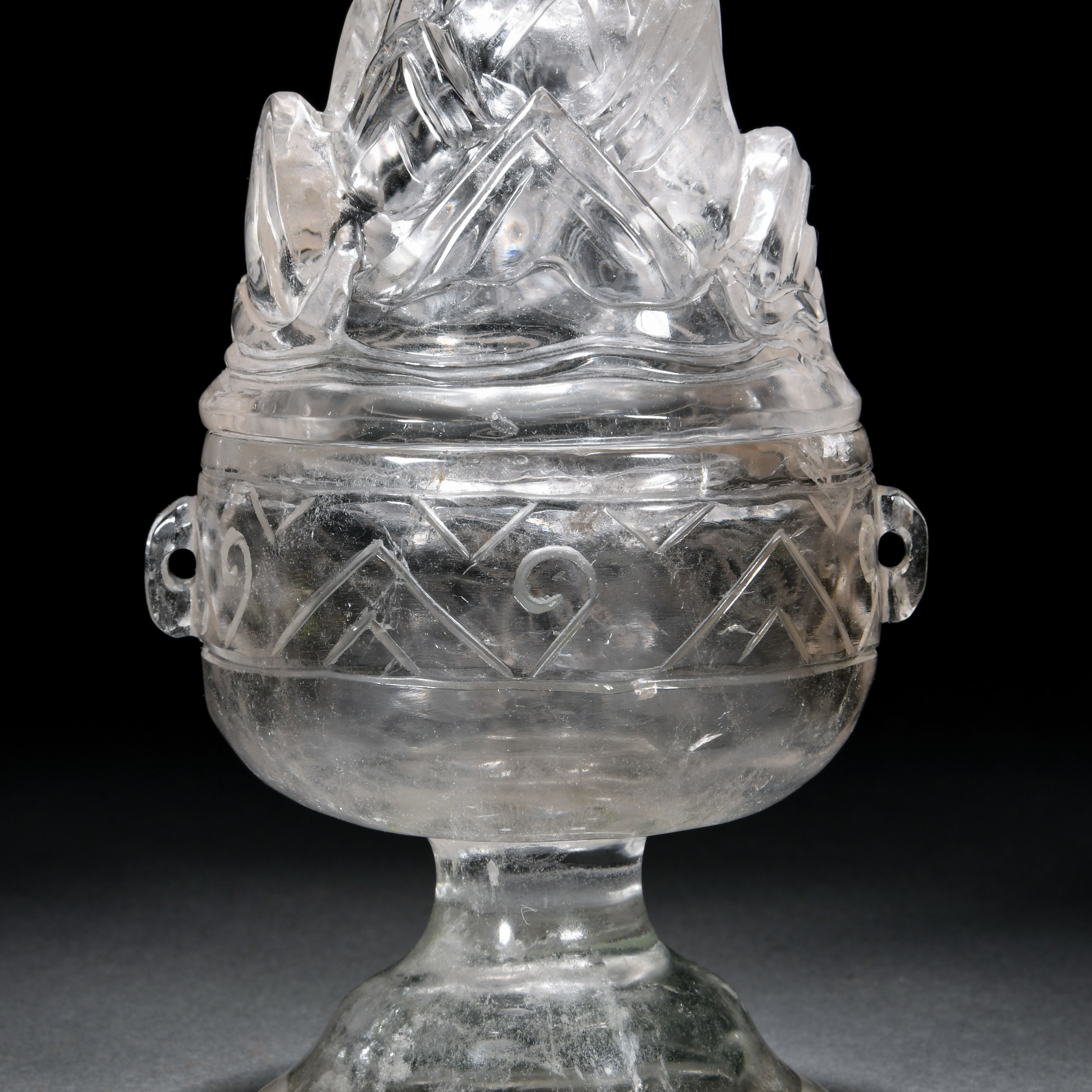 A Chinese Carved Rock Crystal Incense Burner - Image 2 of 9