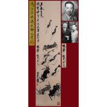 A Chinese Scroll Painting Signed Qi Baishi