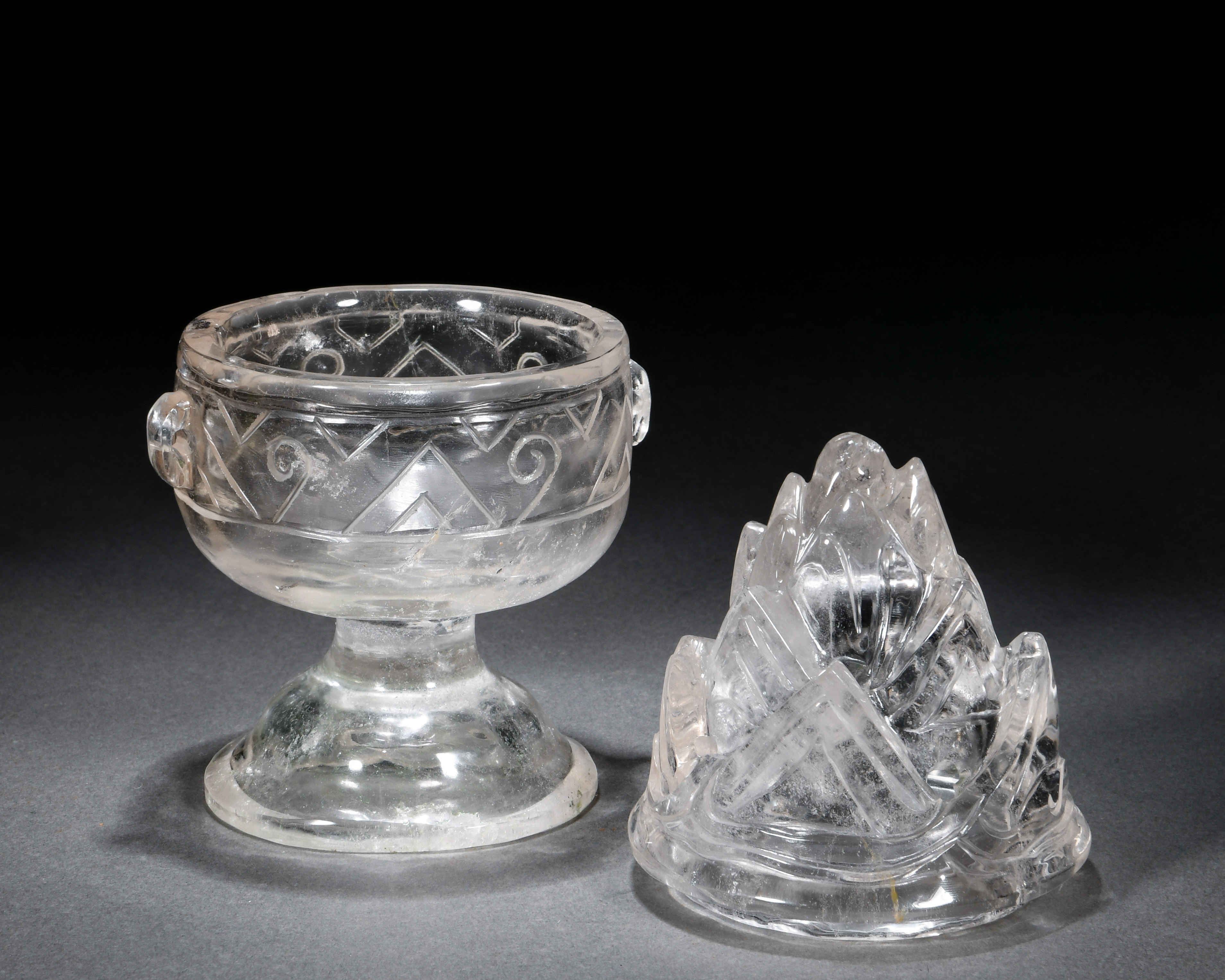 A Chinese Carved Rock Crystal Incense Burner - Image 6 of 9