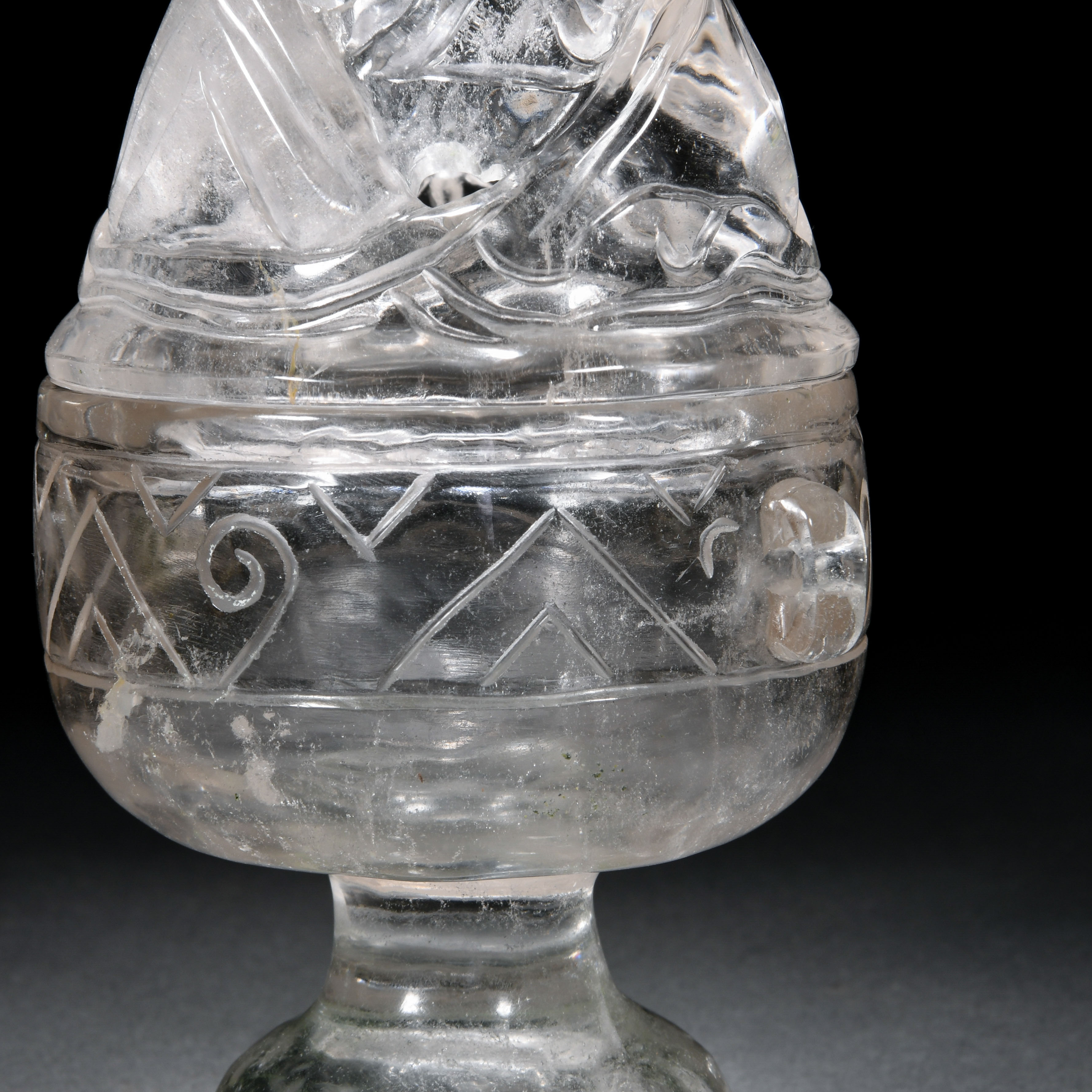 A Chinese Carved Rock Crystal Incense Burner - Image 5 of 9