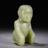 A Chinese Celadon Jade Figural Carving