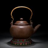 A Chinese Yixing Glaze Zisha Teapot