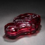 A Chinese Peking Glass Fingered Citron Box with Cover