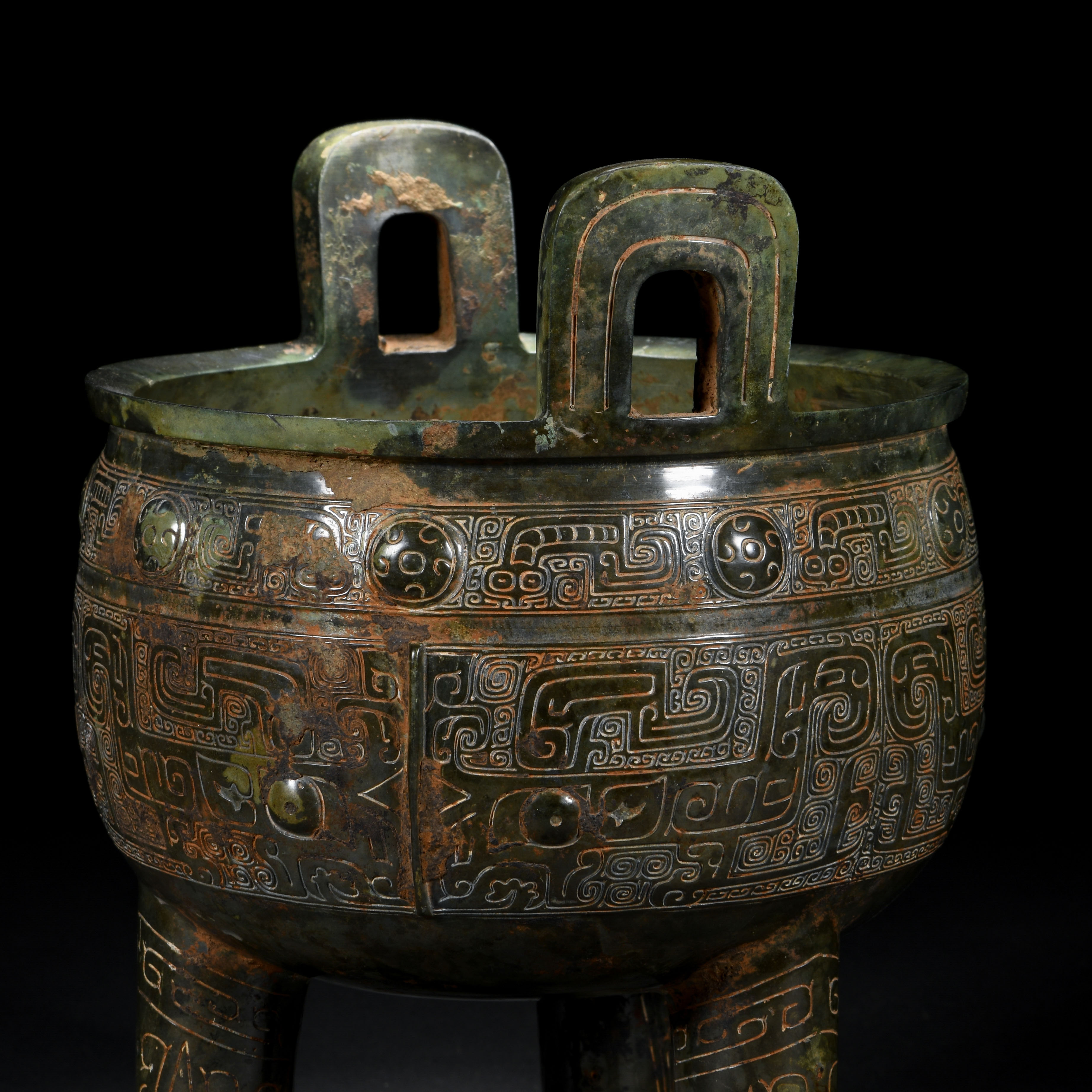 A Chinese Archic Form Bronze Tripod Censer - Image 5 of 9