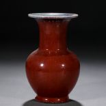 A Chinese Red Glaze Baluster Vase