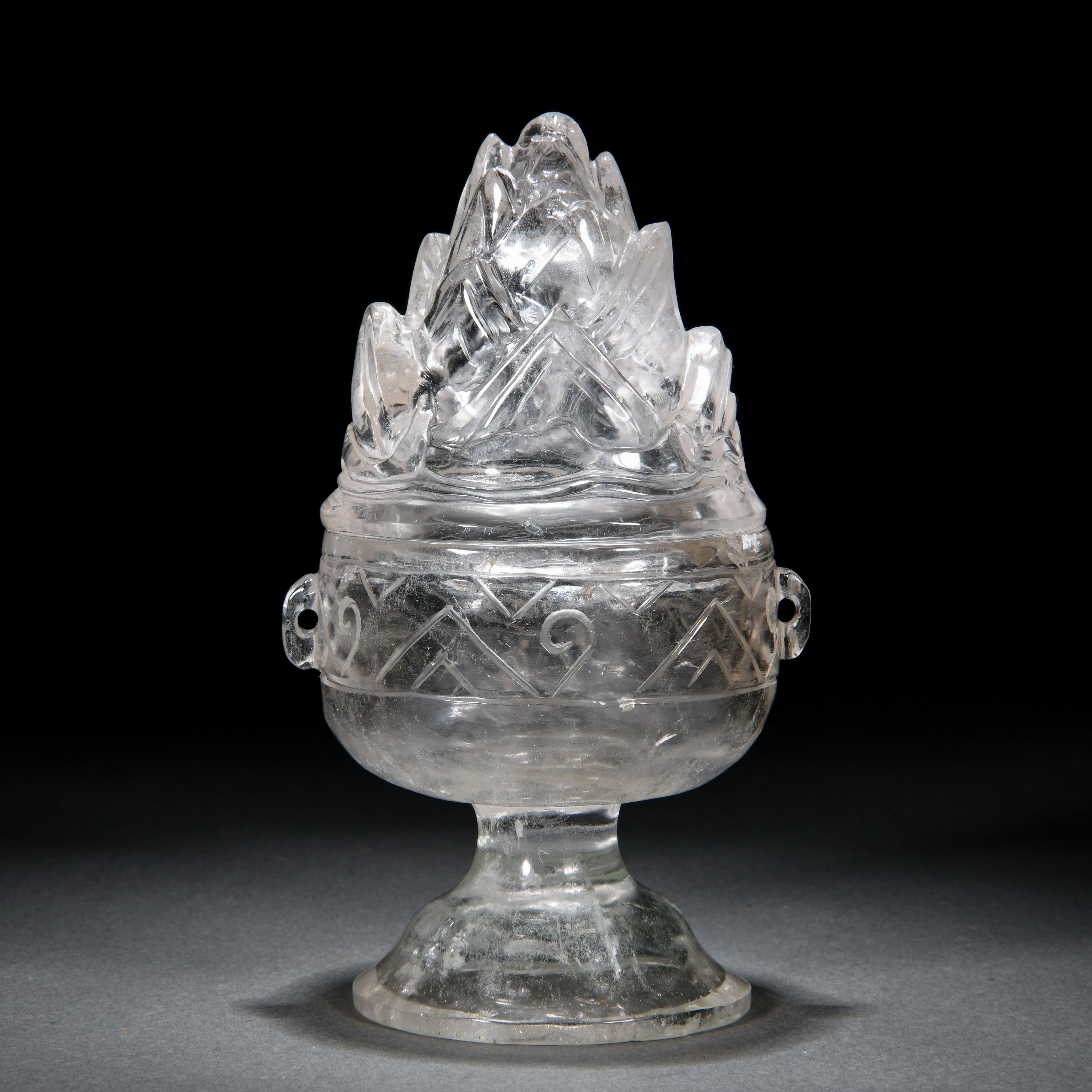 A Chinese Carved Rock Crystal Incense Burner