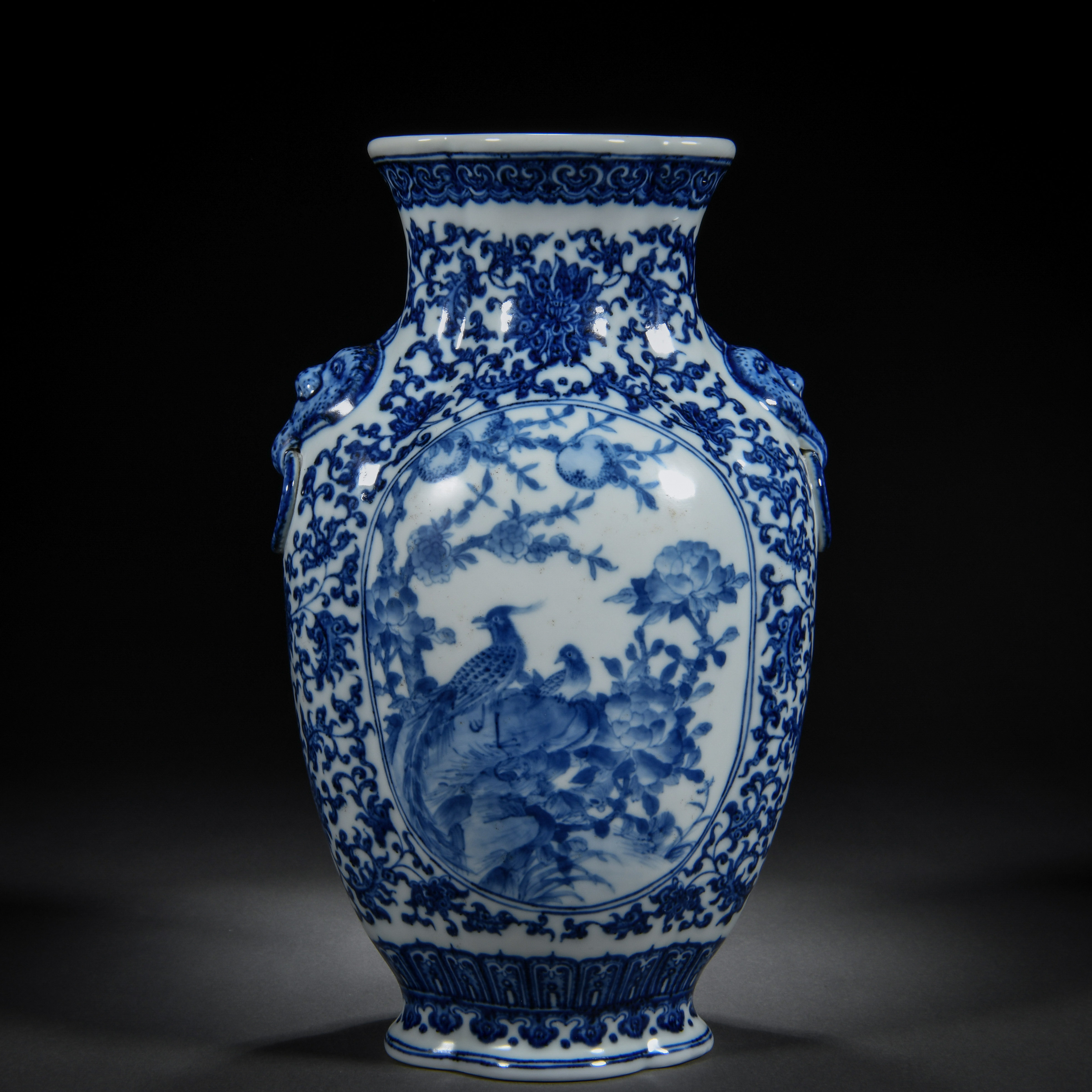 A Chinese Blue and White Pheasants Vase - Image 3 of 10