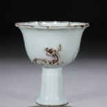 A Chinese White Glaze Dragon Steam Cup