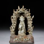 A Chinese Celadon Glaze Pottery Guanyin