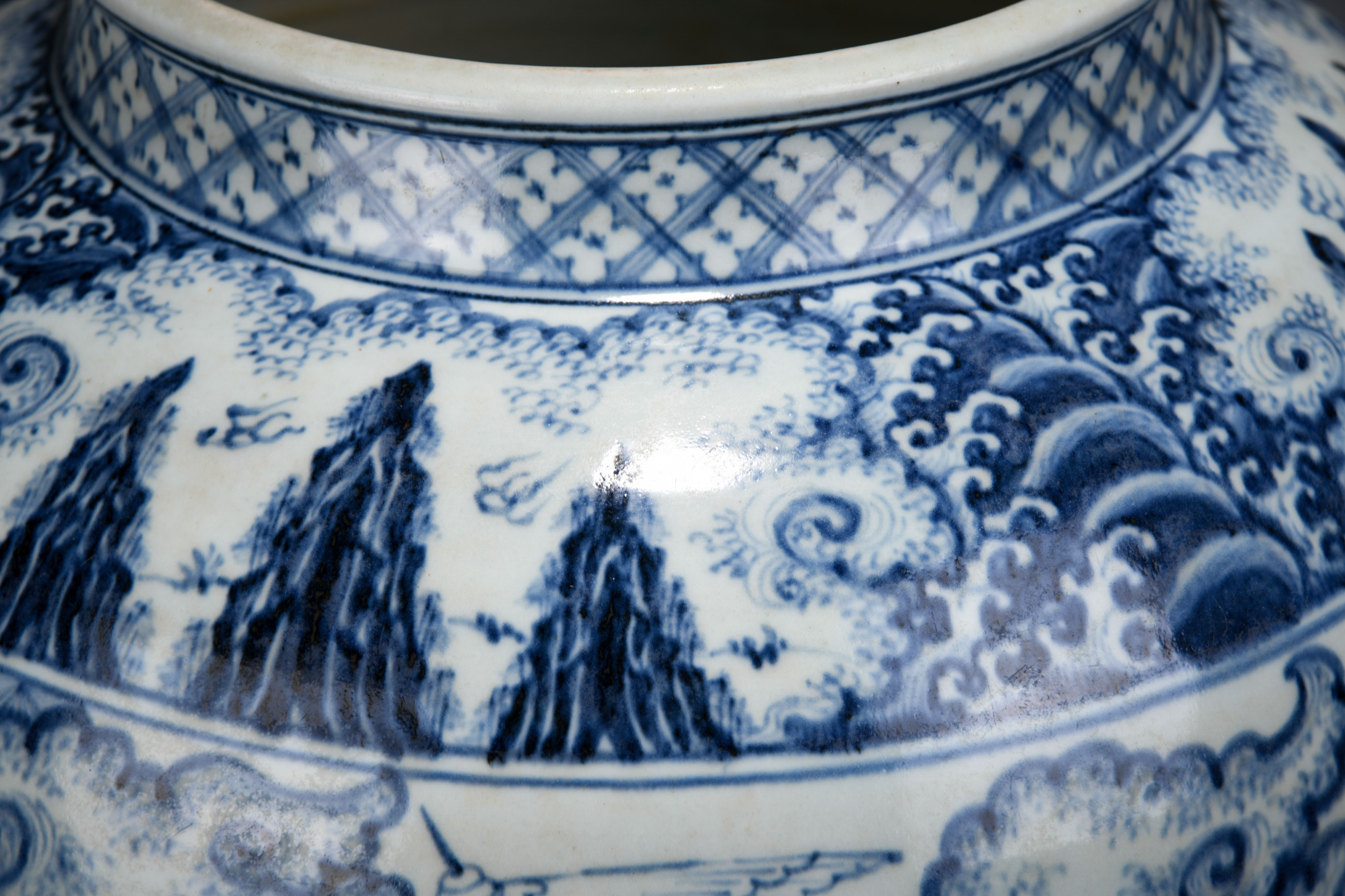 A Chinese Blue and White Figural Story Jar - Image 3 of 11