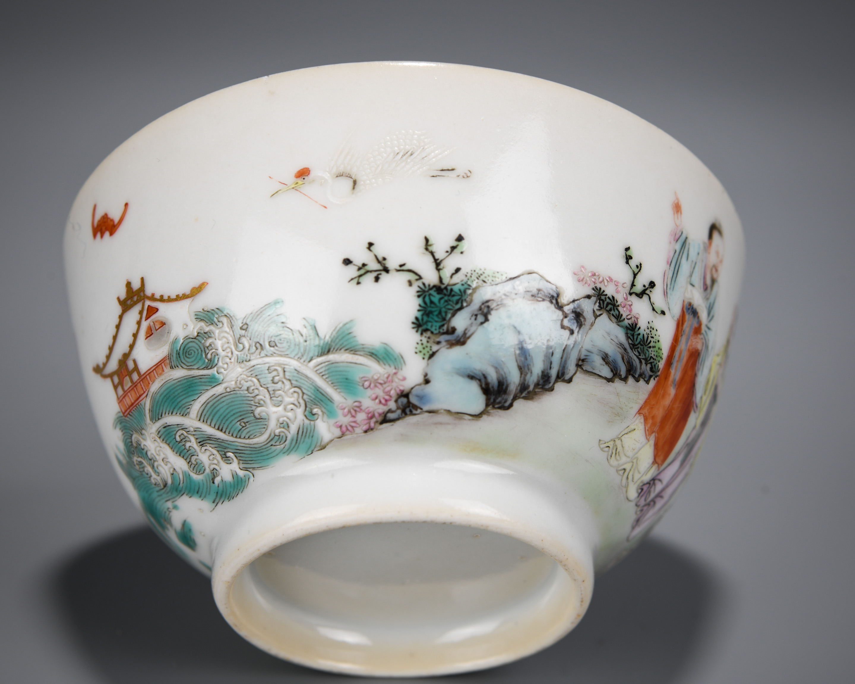 A Chinese Famille Rose Figural Story Bowl - Image 9 of 12