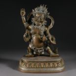 A Sino-tibetan Silver Inlaid Bronze Vajrapani