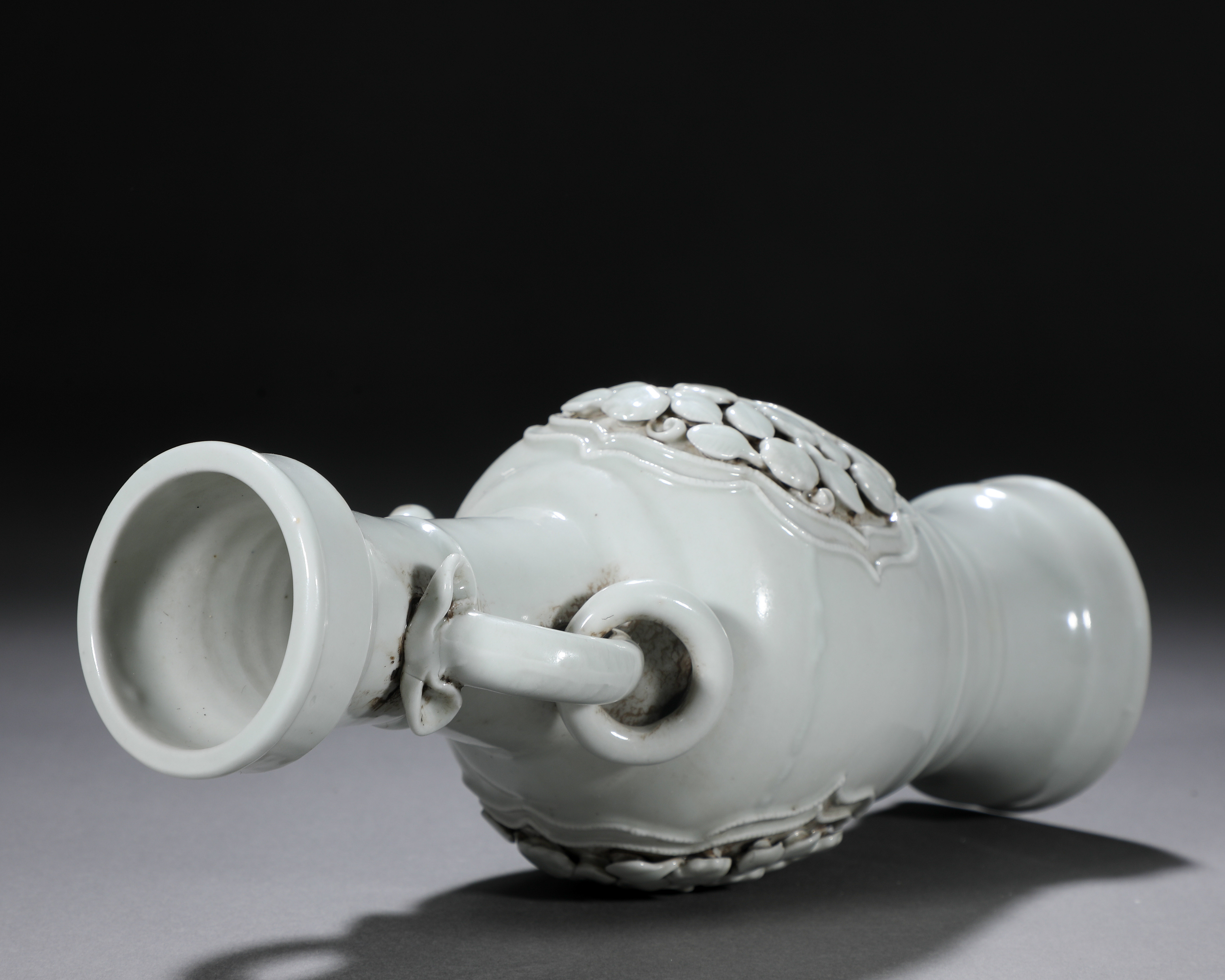Pair Chinese White Glaze Vases with Double Handles - Image 8 of 9