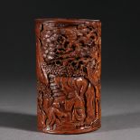A Chinese Carved Bamboo Brushpot
