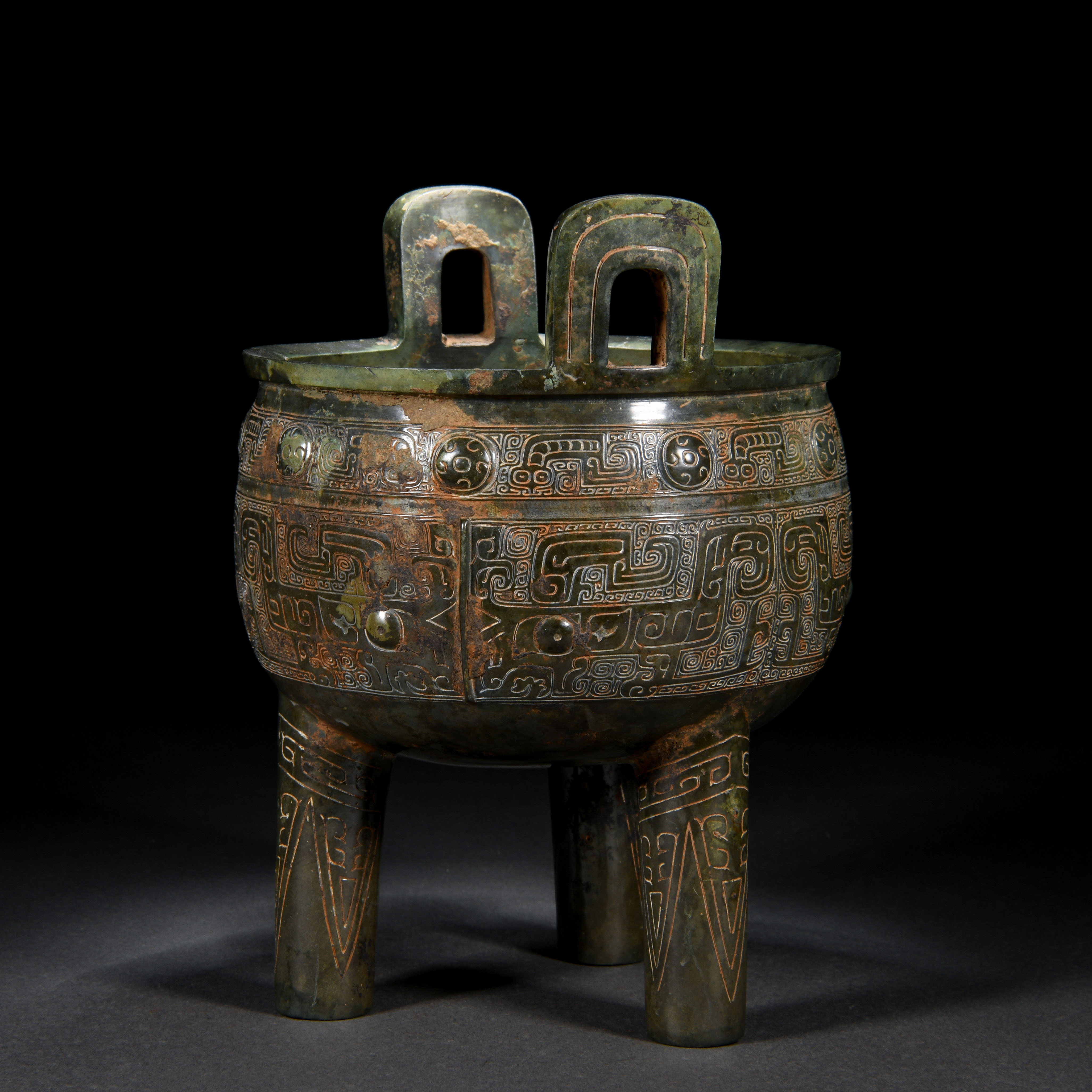 A Chinese Archic Form Bronze Tripod Censer - Image 4 of 9