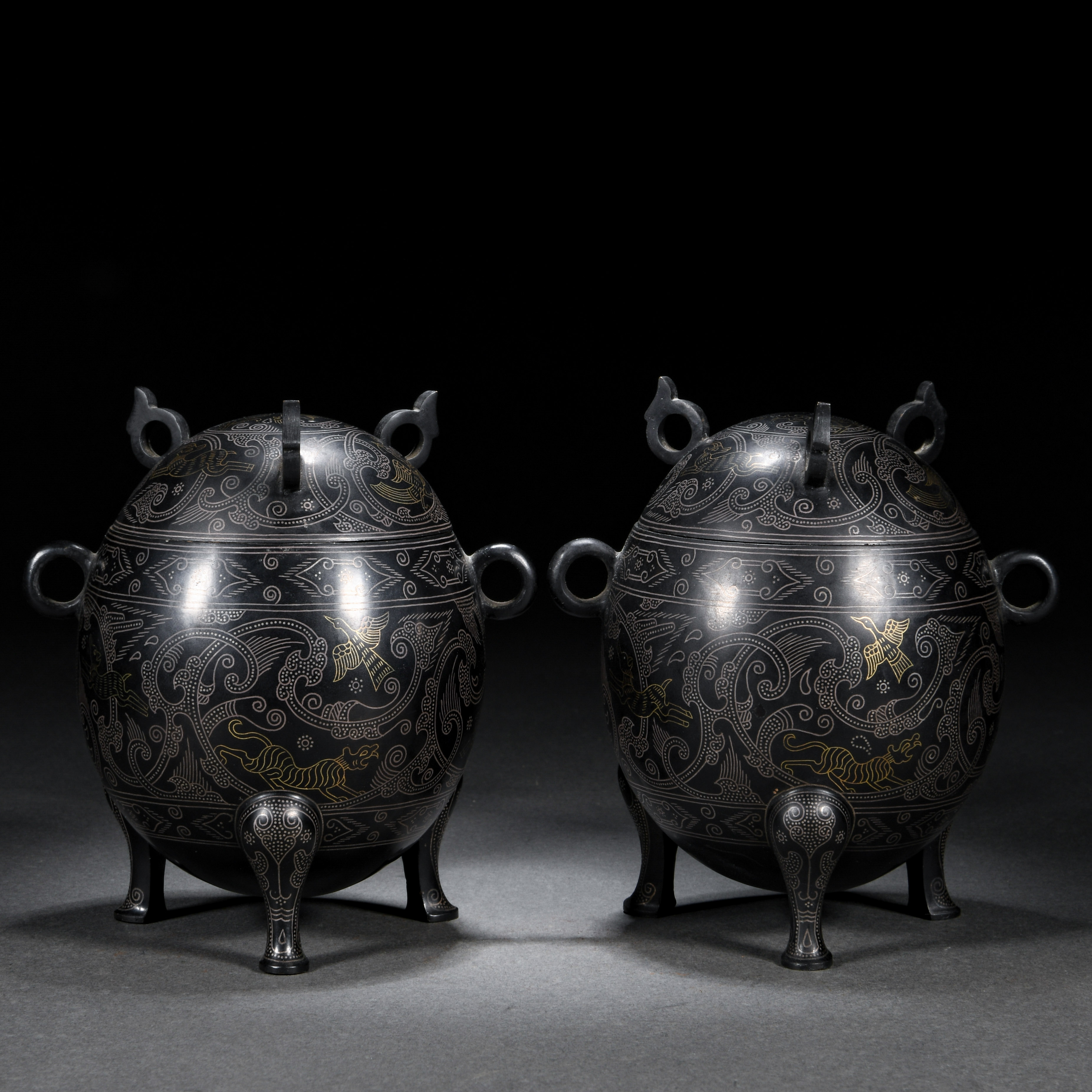A Chinese Gold and Silver Decorated Vessels Dou