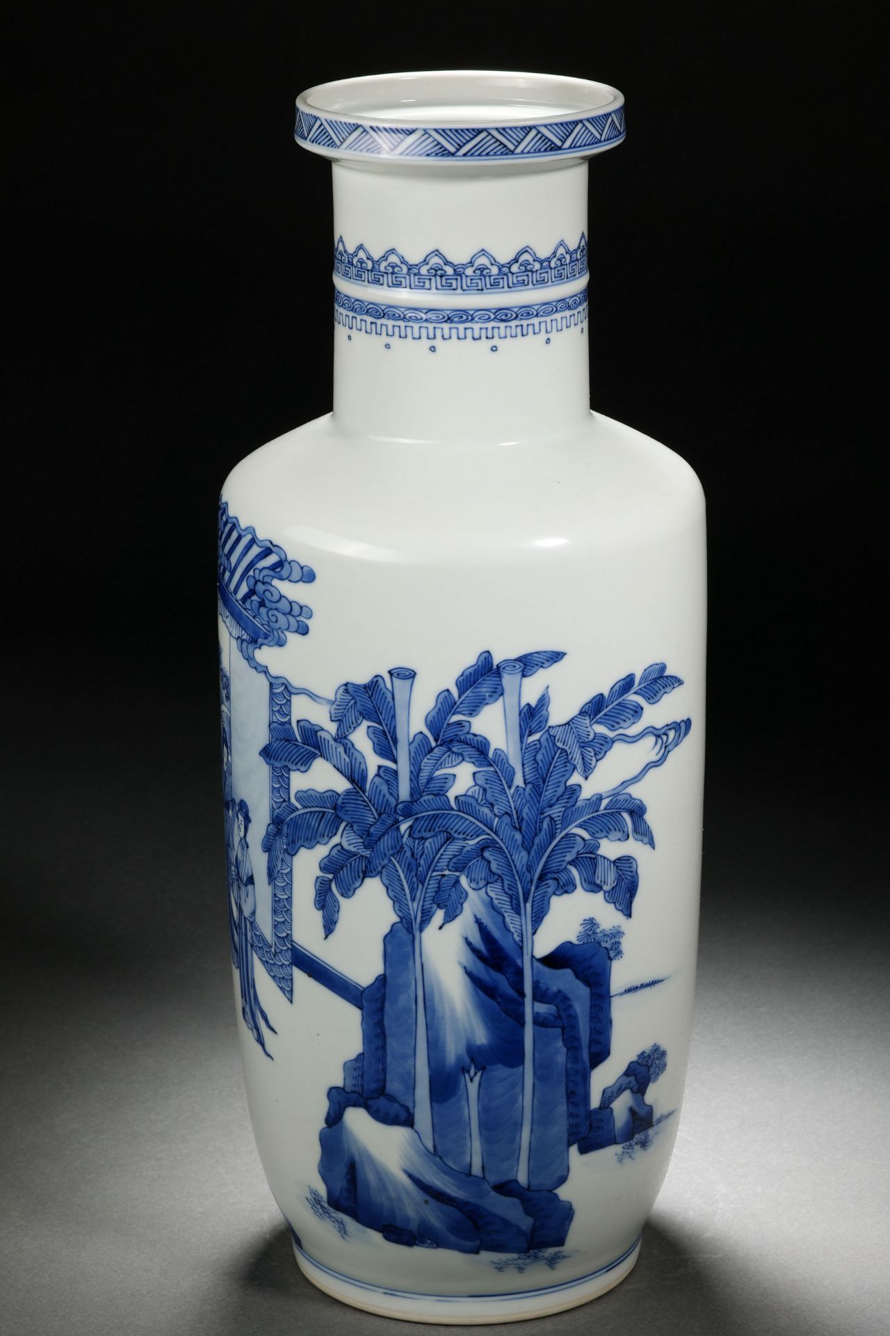 A Chinese Blue and White Figural Story Mallet Vase - Image 6 of 17