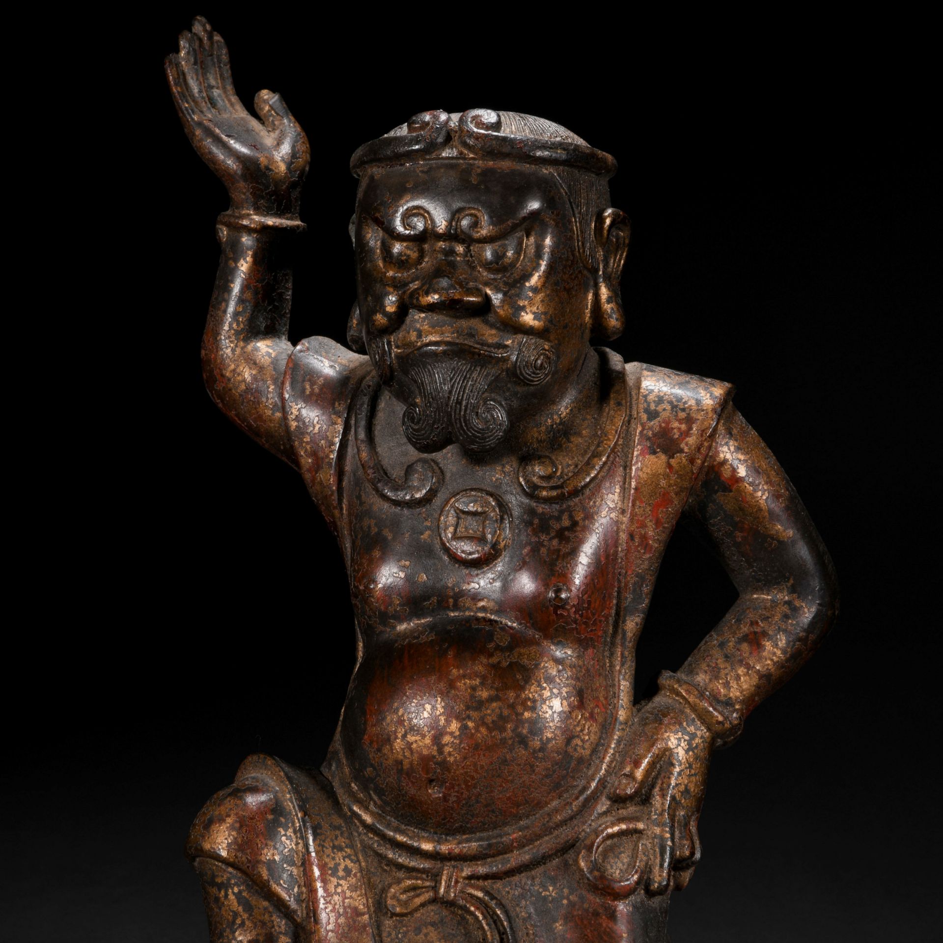 A Chinese Bronze Seated Figure - Bild 2 aus 8