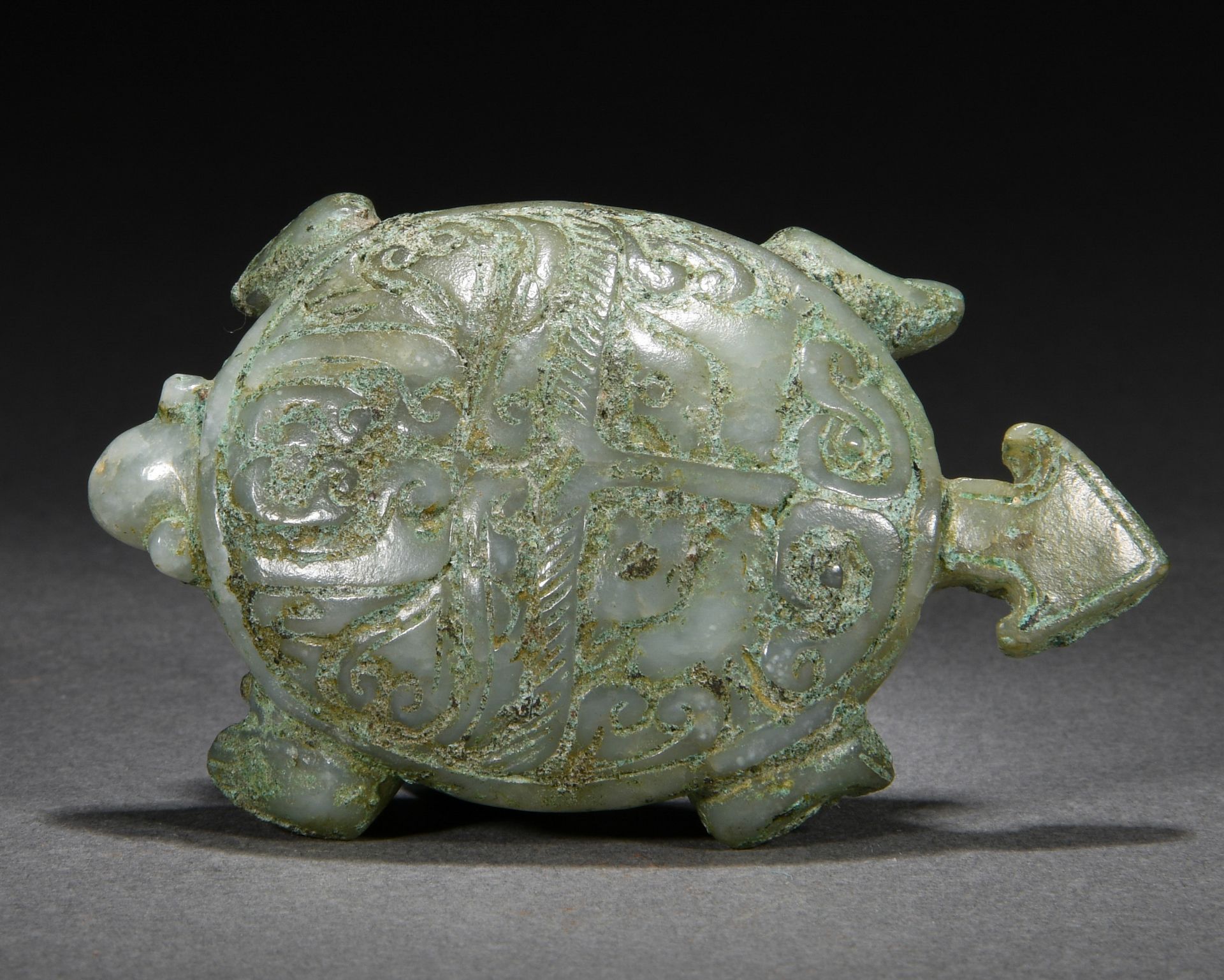 A Chinese Carved Jade Tortoise - Bild 7 aus 8