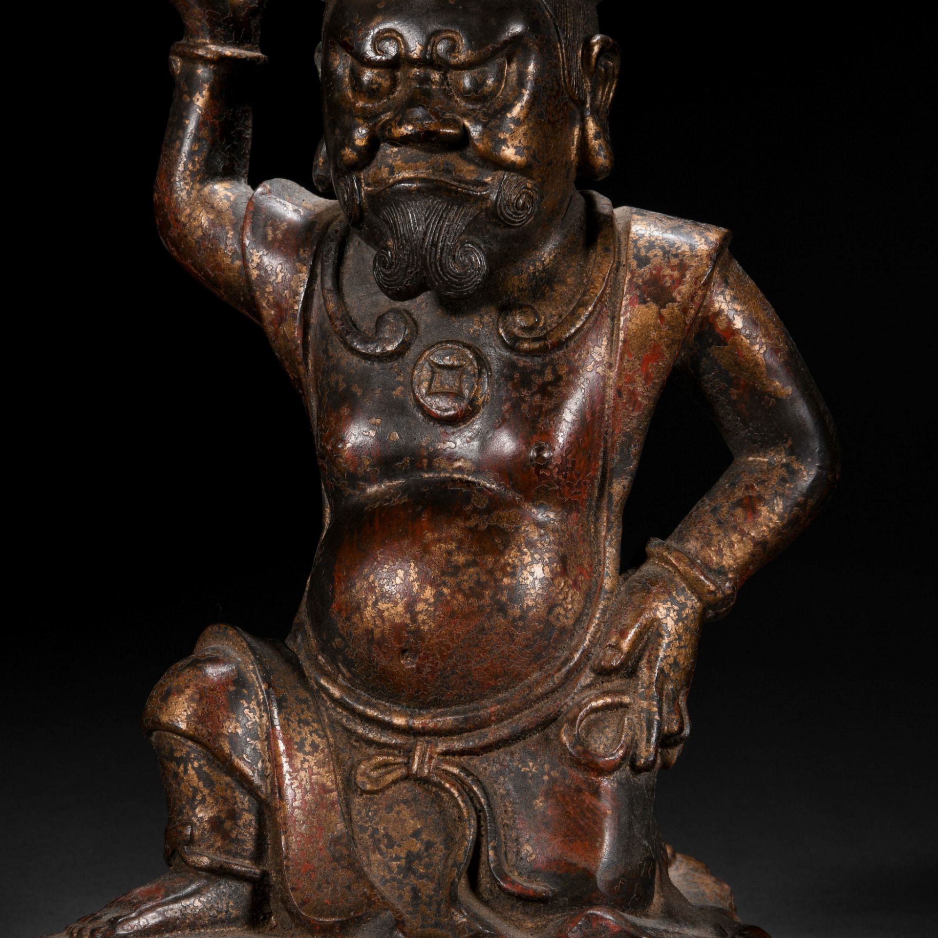 A Chinese Bronze Seated Figure - Bild 3 aus 8