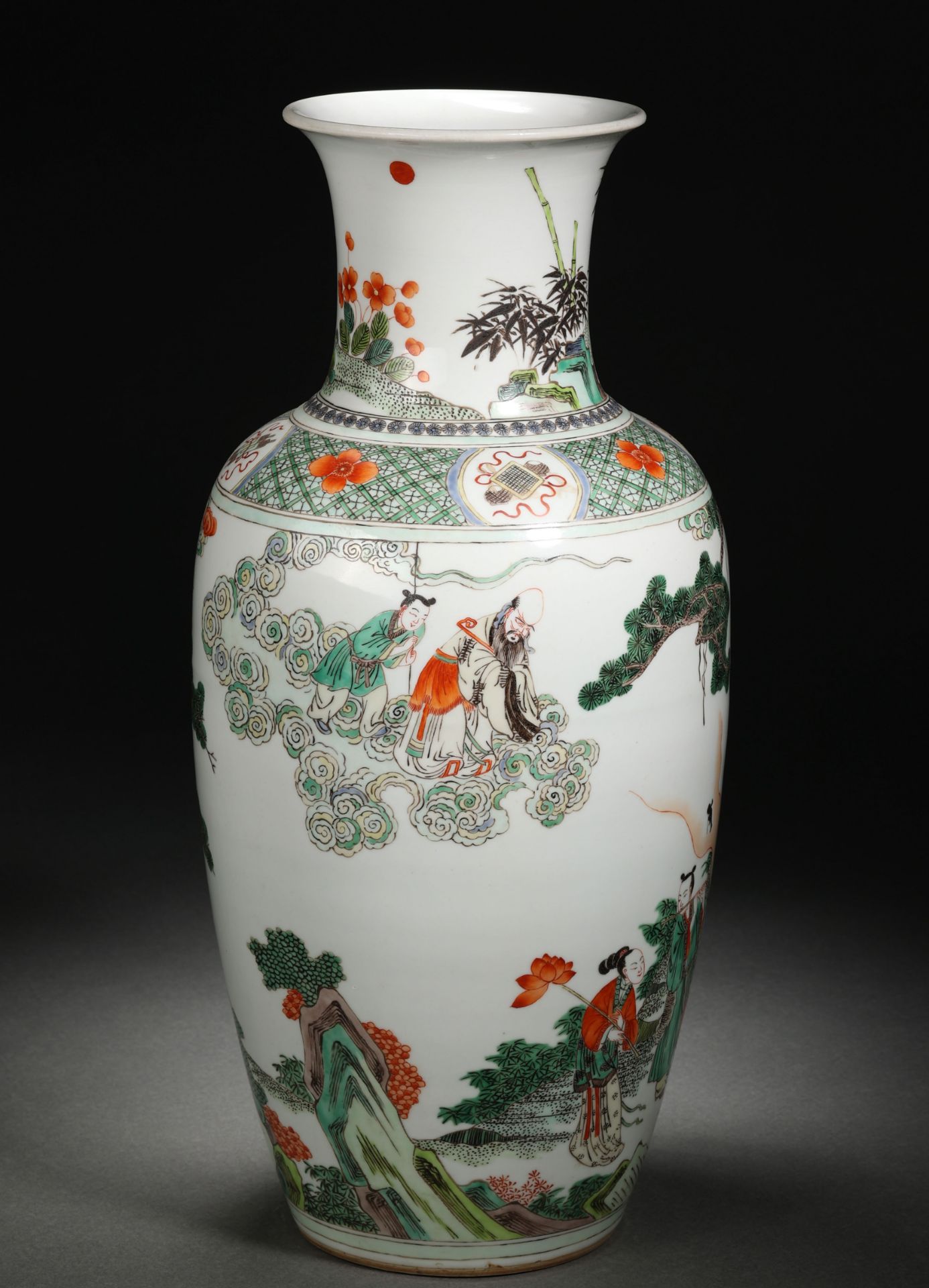 A Chinese Famille Verte Figural Story Vase - Bild 11 aus 15