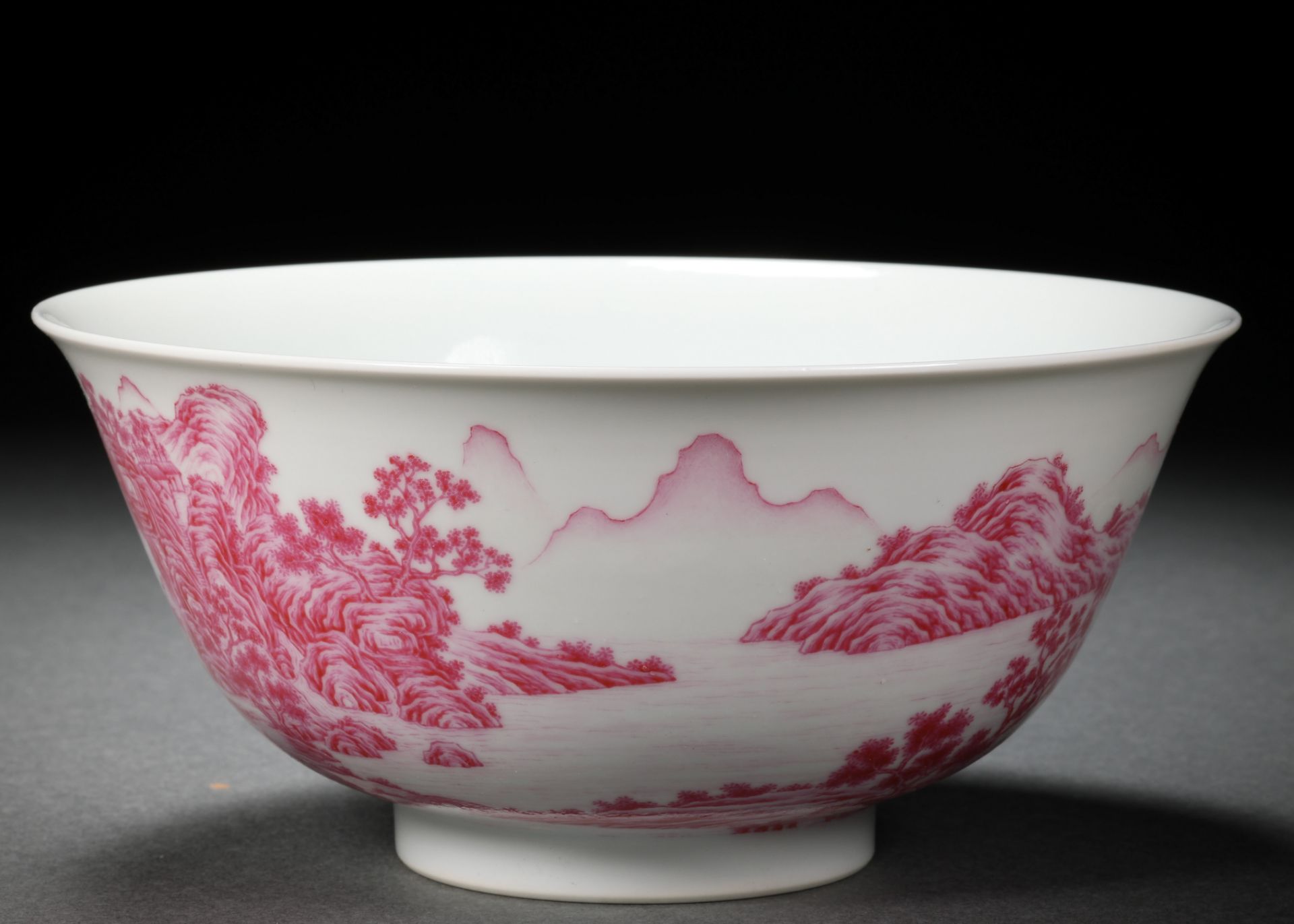 A Chinese Pink Enamel Landscape Bowl - Image 4 of 10