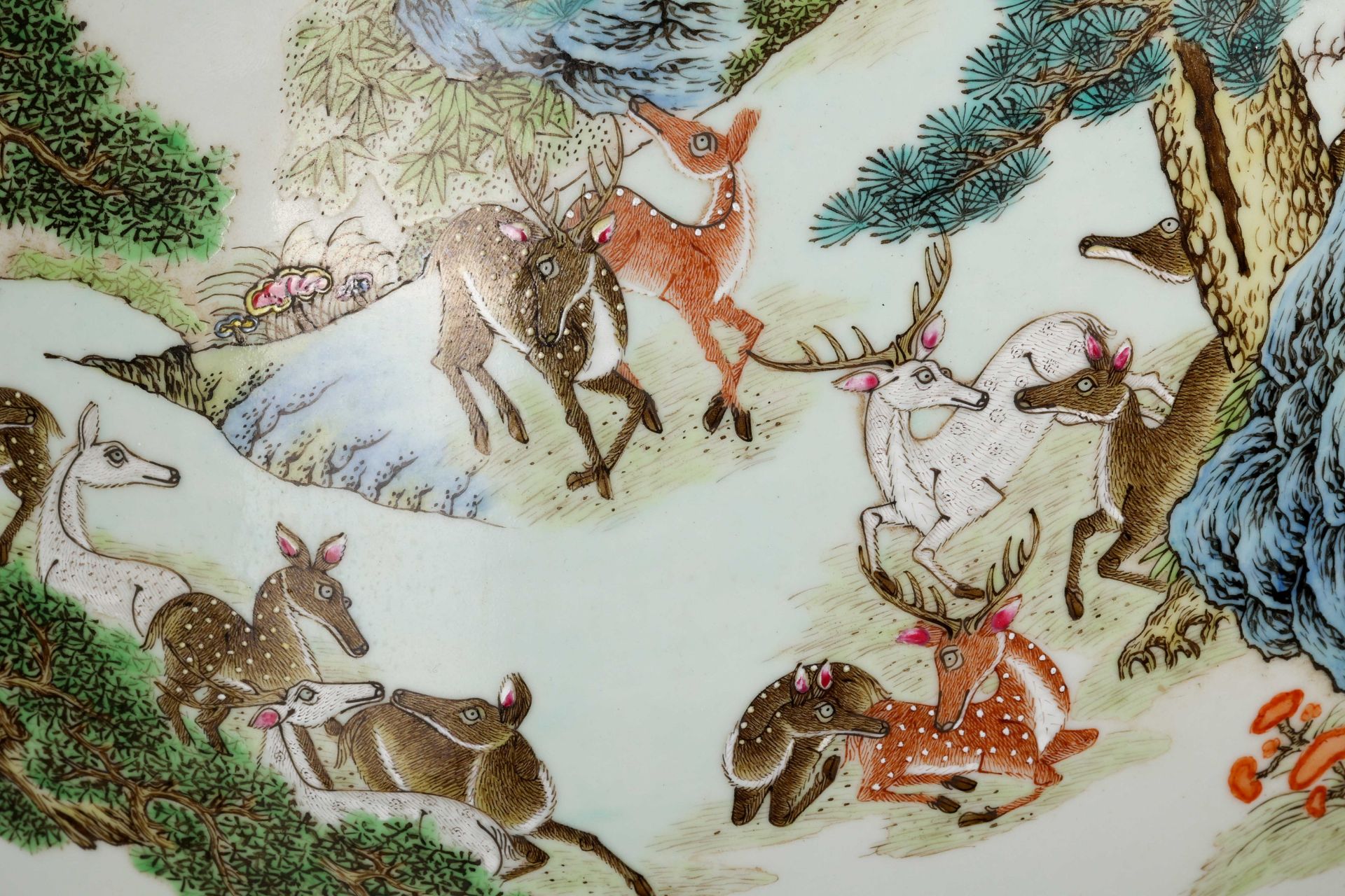 A Chinese Famille Rose Hundred Deers Zun Vase - Image 6 of 13