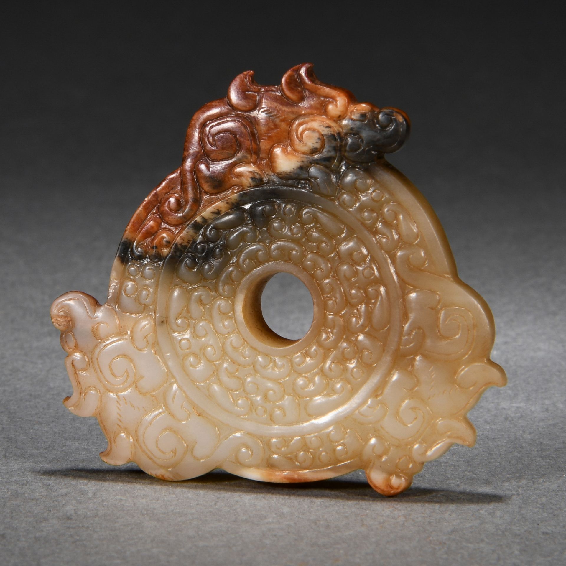 A Chinese Carved Jade Disc Bi - Image 6 of 7