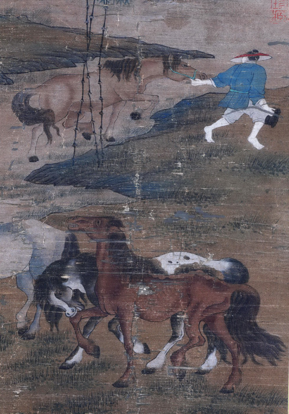 A Chinese Scroll Painting Signed Han Gan - Image 4 of 9