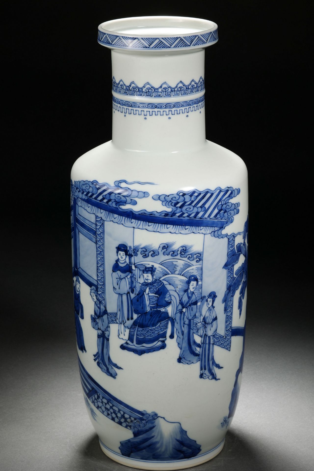 A Chinese Blue and White Figural Story Mallet Vase - Image 7 of 17