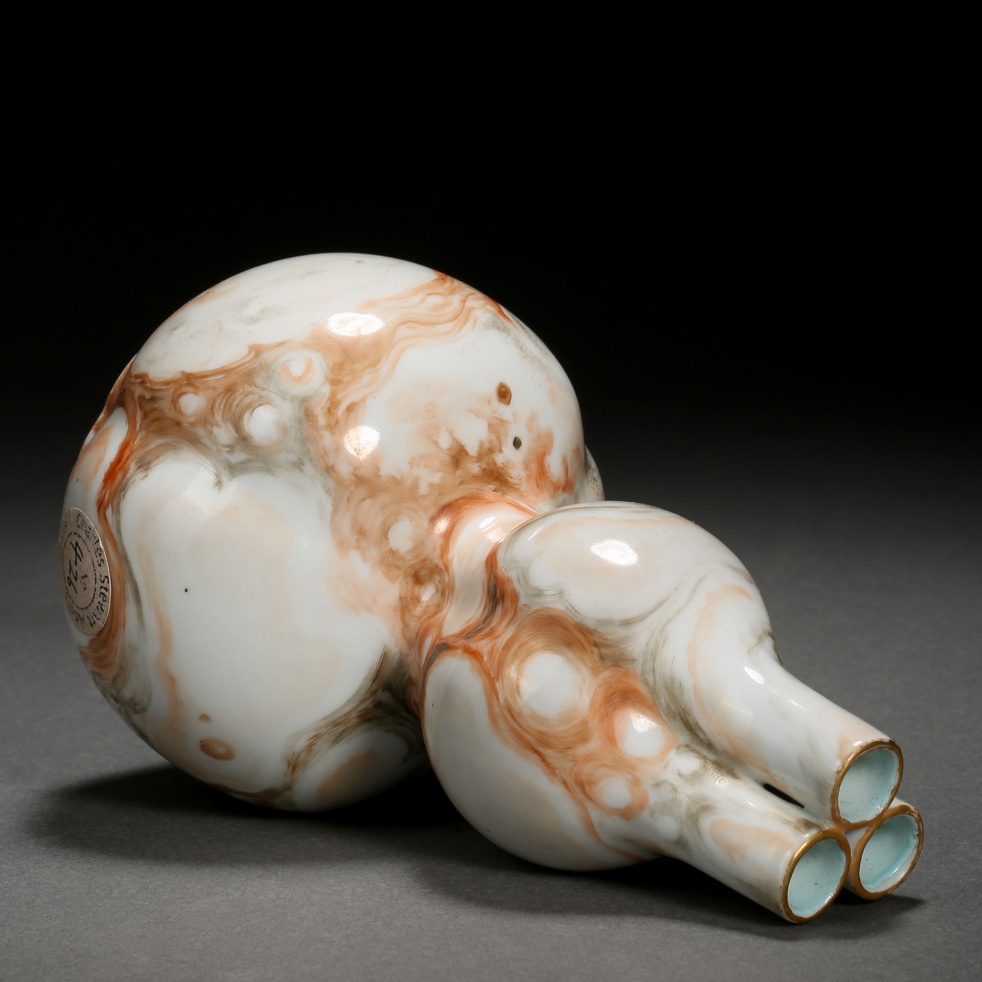 A Chinese Faux Marble Double Gourds Vase - Bild 6 aus 7