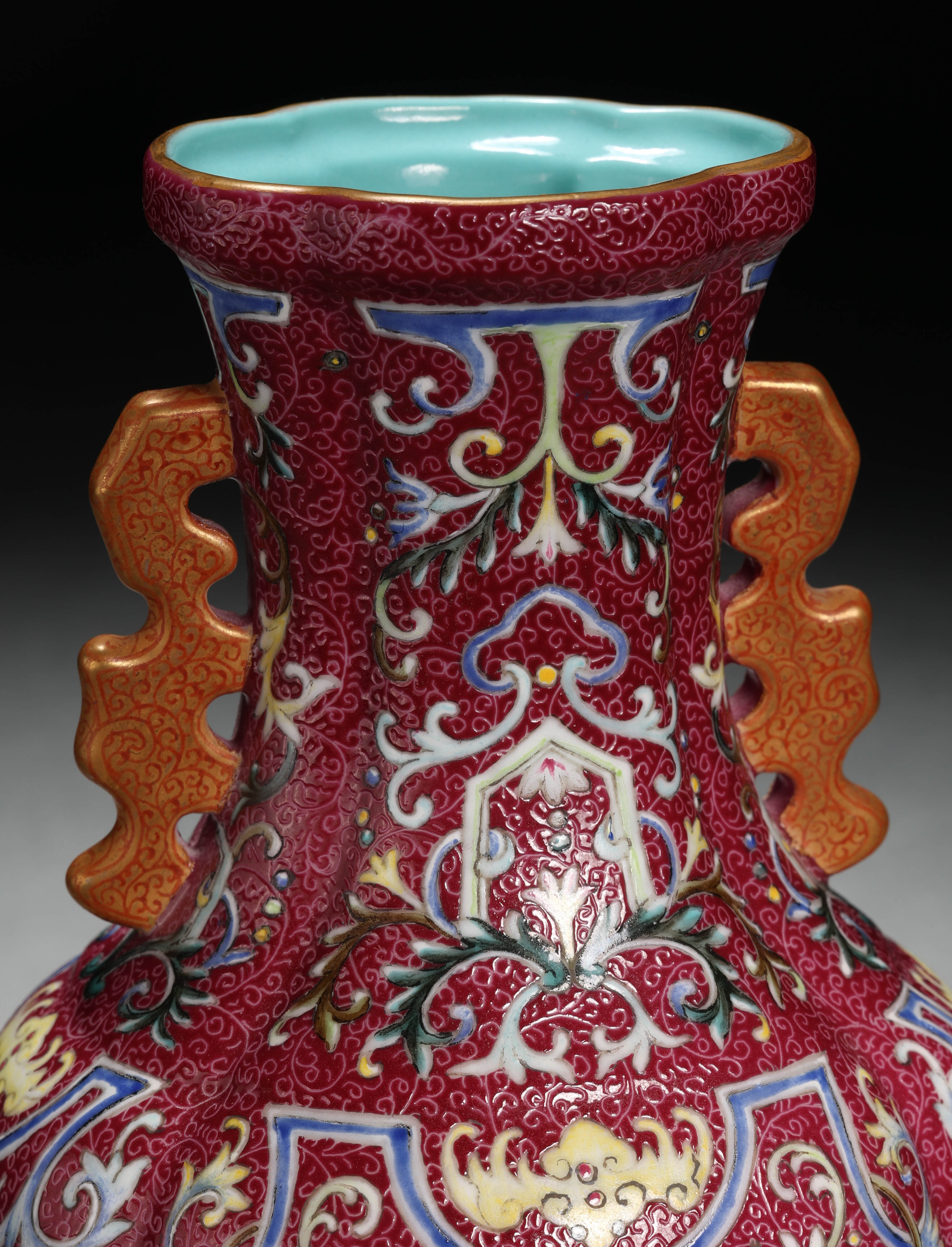 A Chinese Famille Rose and Gilt Vase - Image 6 of 11