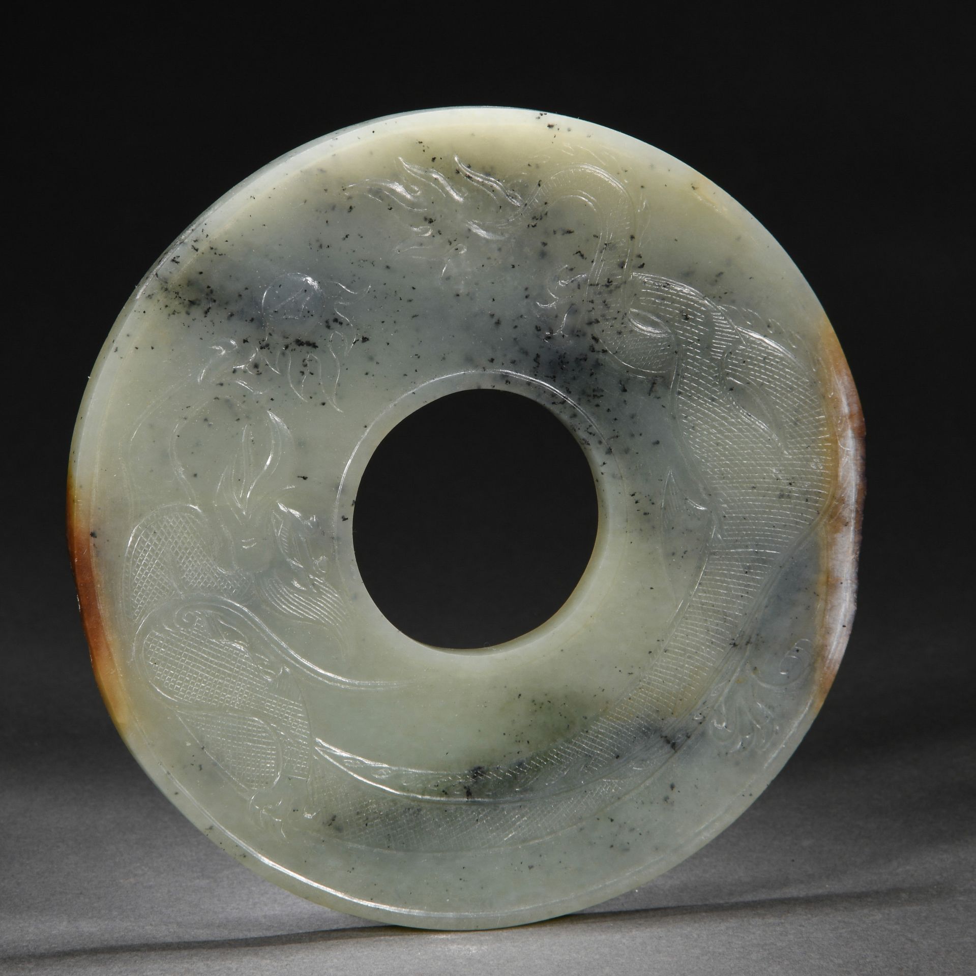 A Chinese Carved Jade Disc Bi - Image 4 of 8