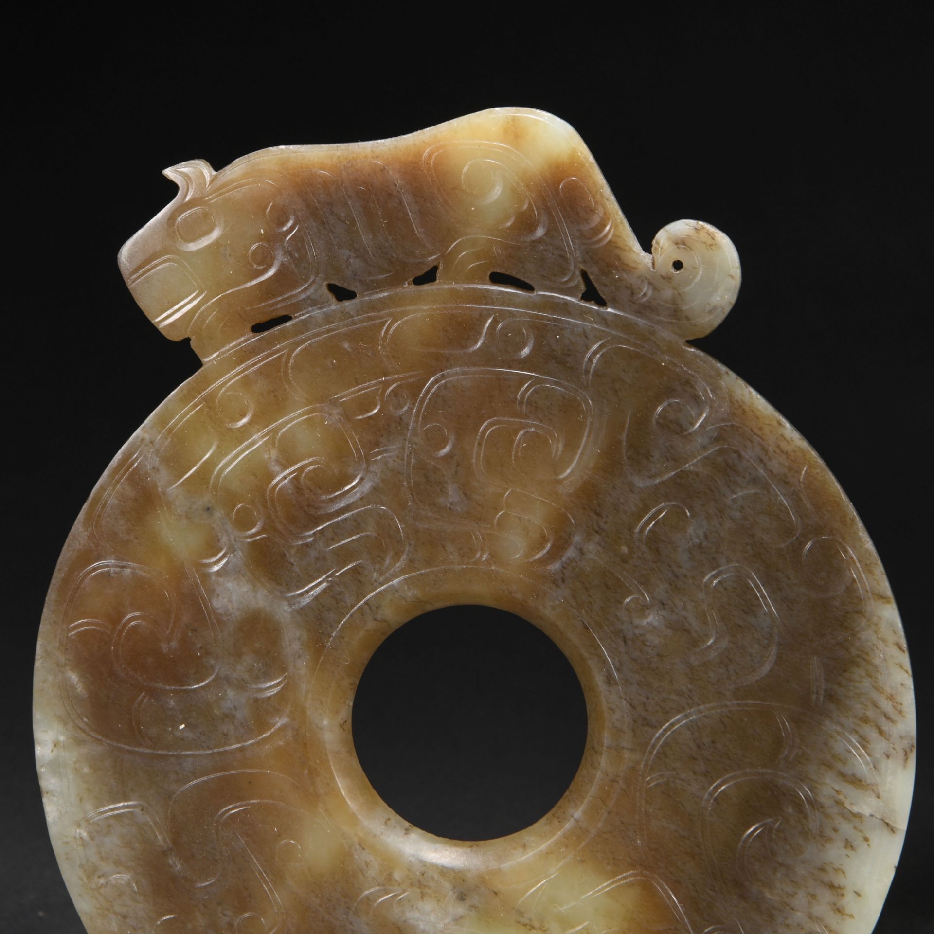 A Chinese Carved Jade Disc Bi - Image 2 of 7