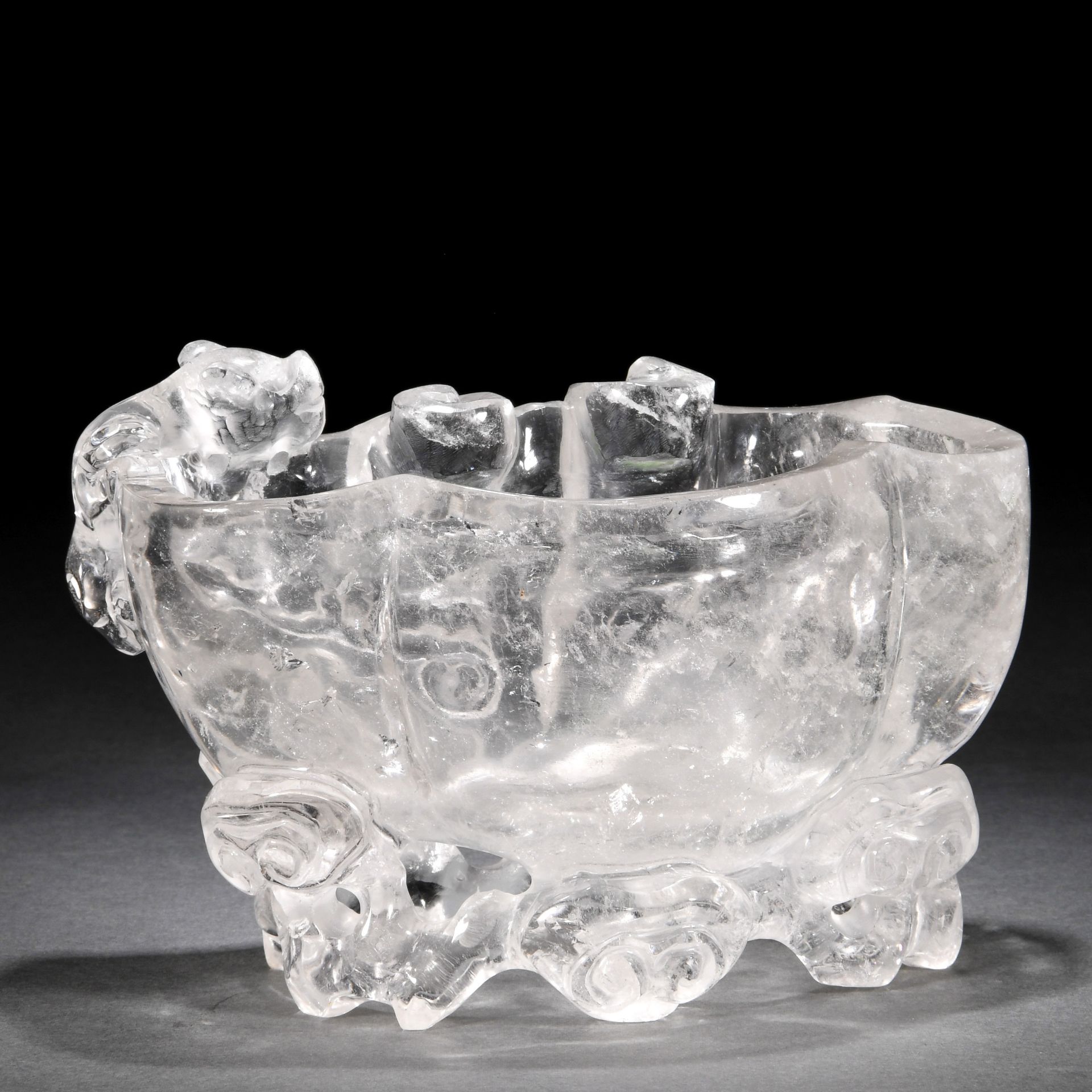 A Chinese Carved Rock Crystal Washer - Image 5 of 10