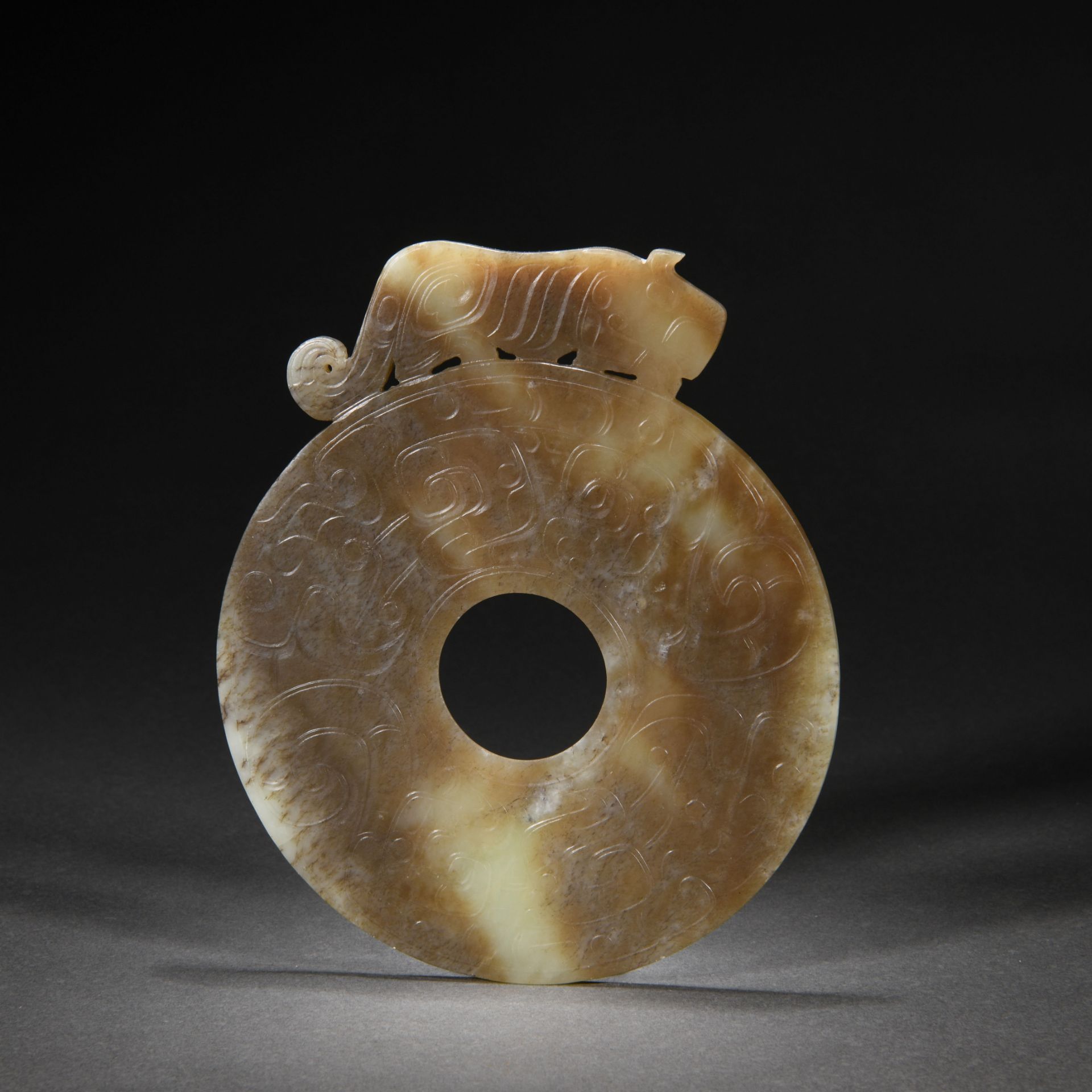 A Chinese Carved Jade Disc Bi - Image 5 of 7