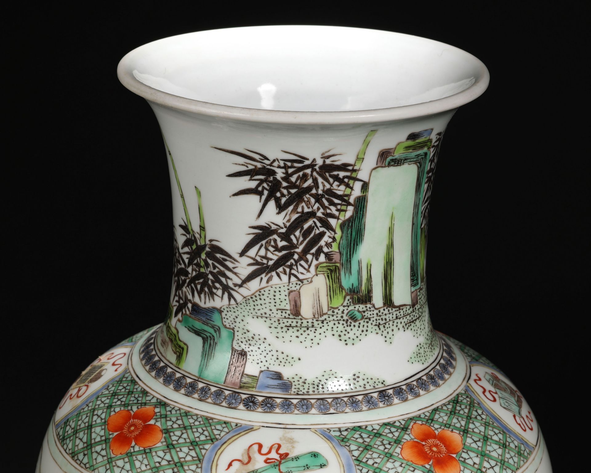 A Chinese Famille Verte Figural Story Vase - Image 2 of 15