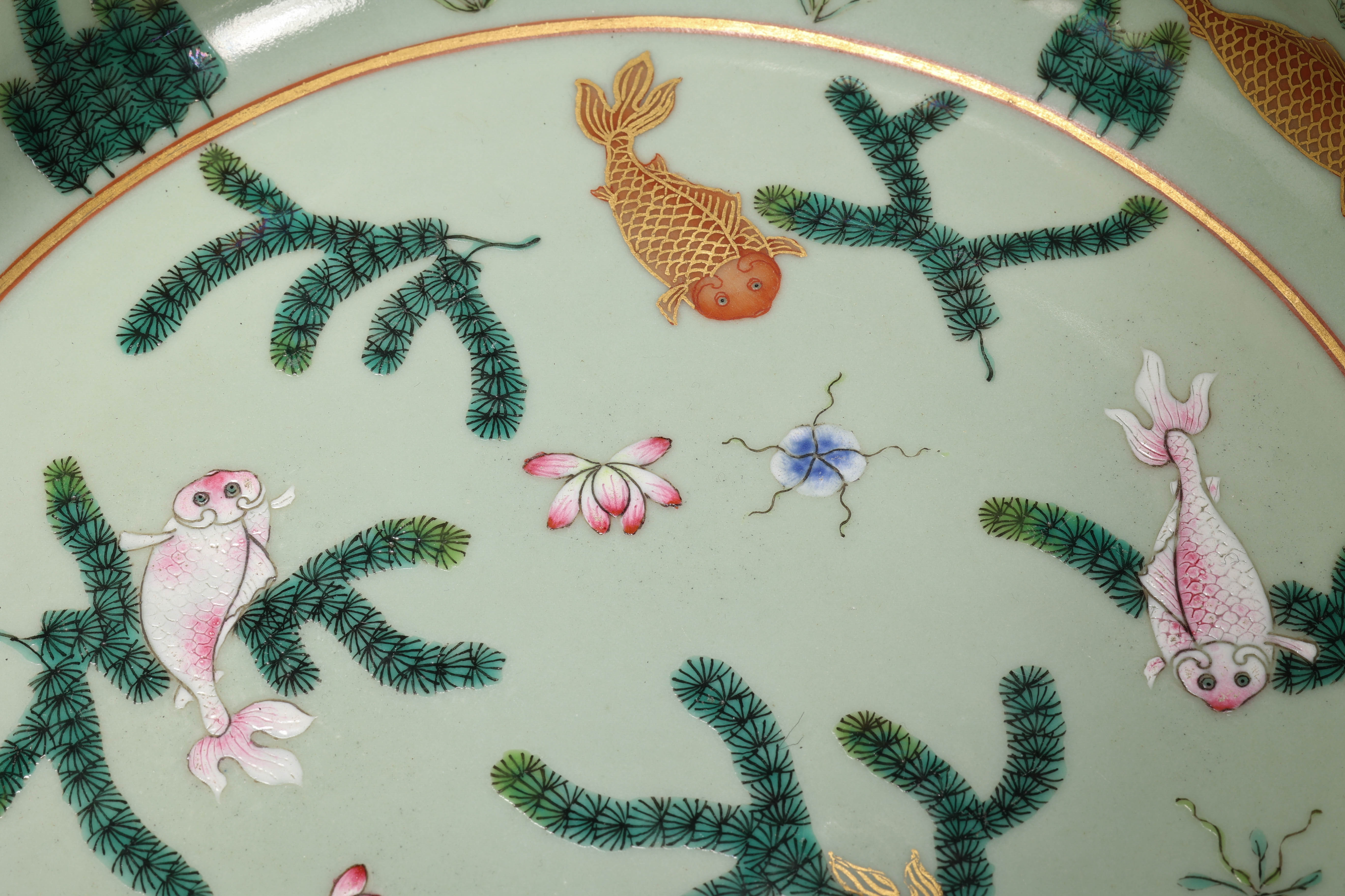 A Chinese Famille Rose Lotus Pond Basin - Image 8 of 10
