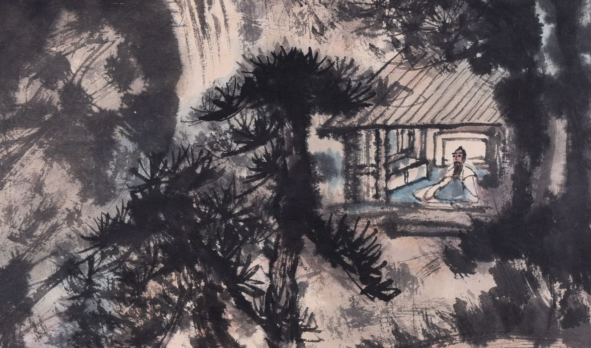 A Chinese Scroll Painting Signed Fu Baoshi - Bild 5 aus 8