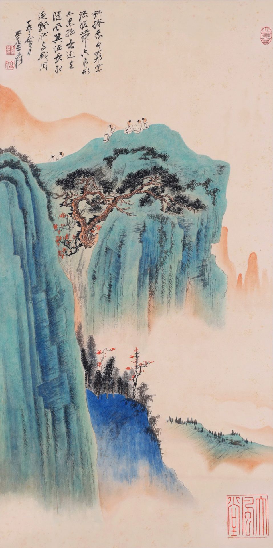 A Chinese Scroll Painting Signed Zhang Daqian