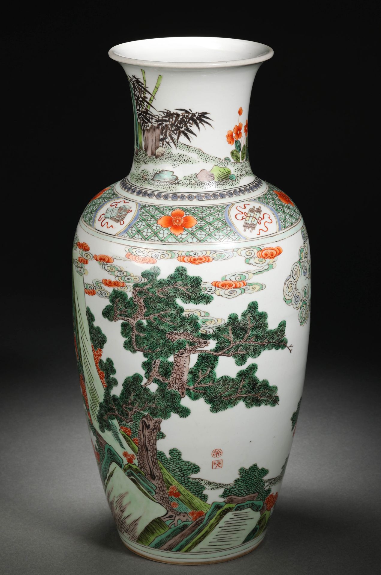 A Chinese Famille Verte Figural Story Vase - Bild 7 aus 15