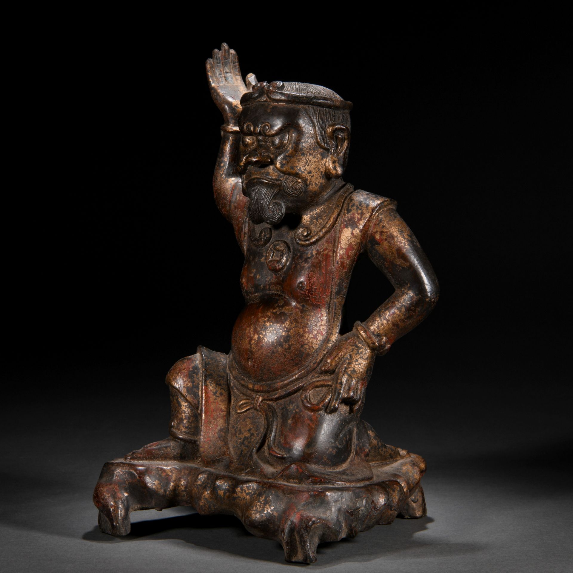 A Chinese Bronze Seated Figure - Bild 5 aus 8