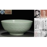 A Chinese Celadon Glaze Floral Bowl