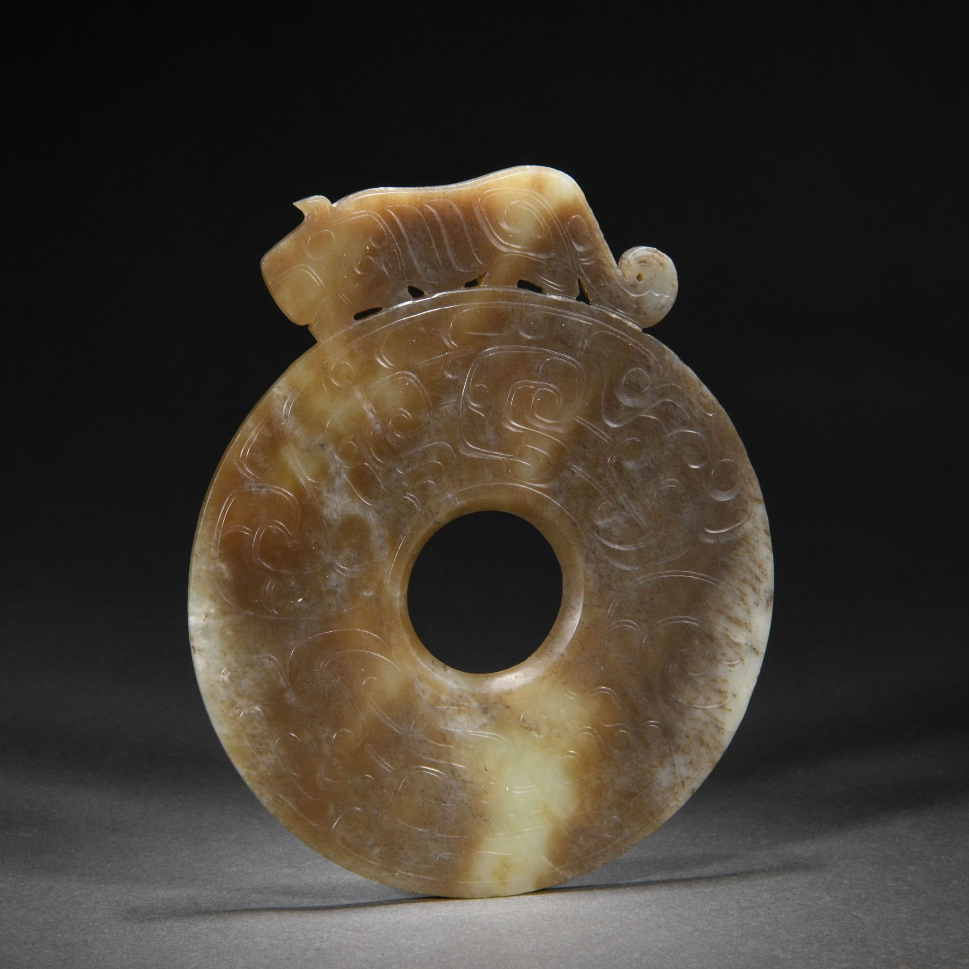 A Chinese Carved Jade Disc Bi - Image 4 of 7