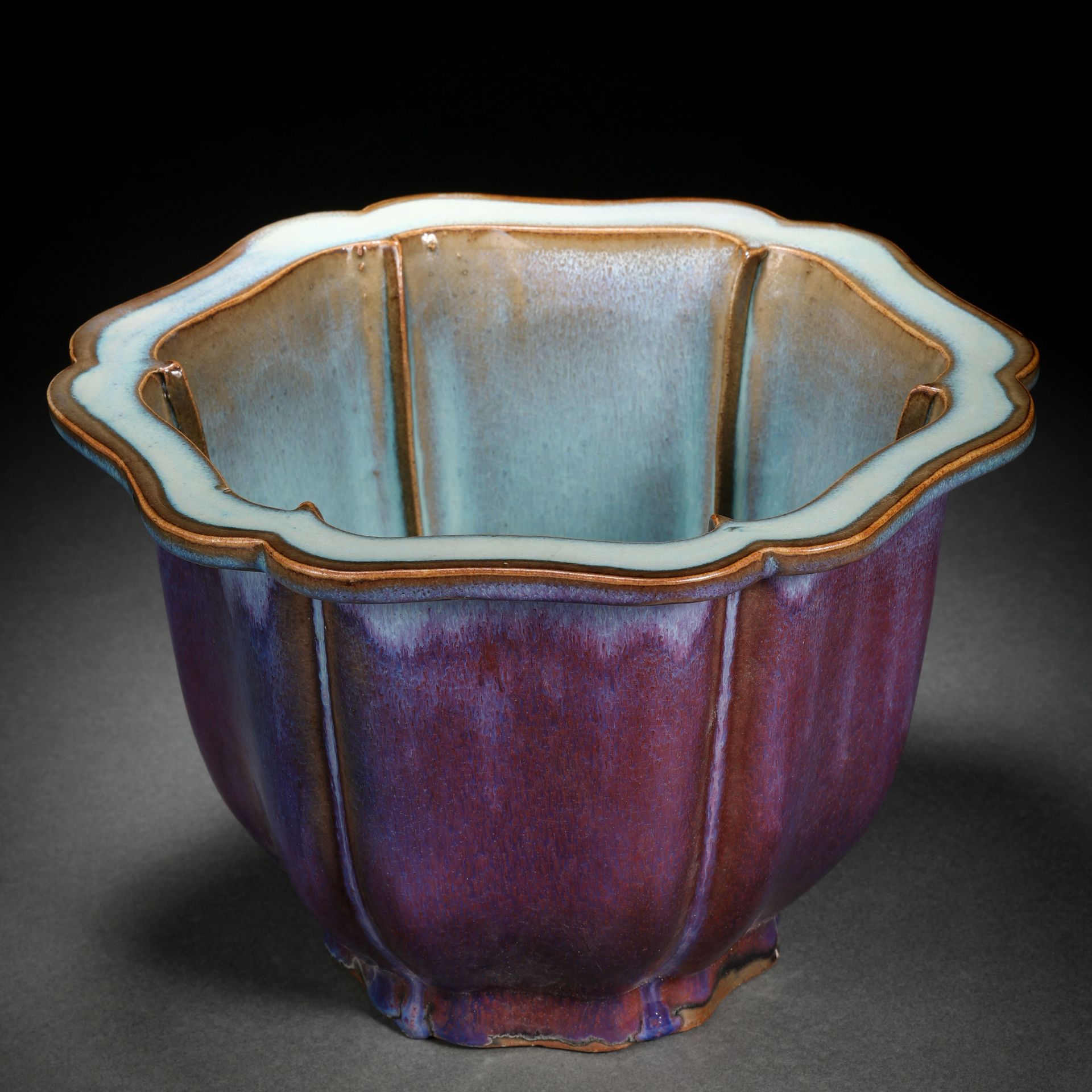 A Chinese Purple Splashed Jun-ware Jardiniere - Image 3 of 11