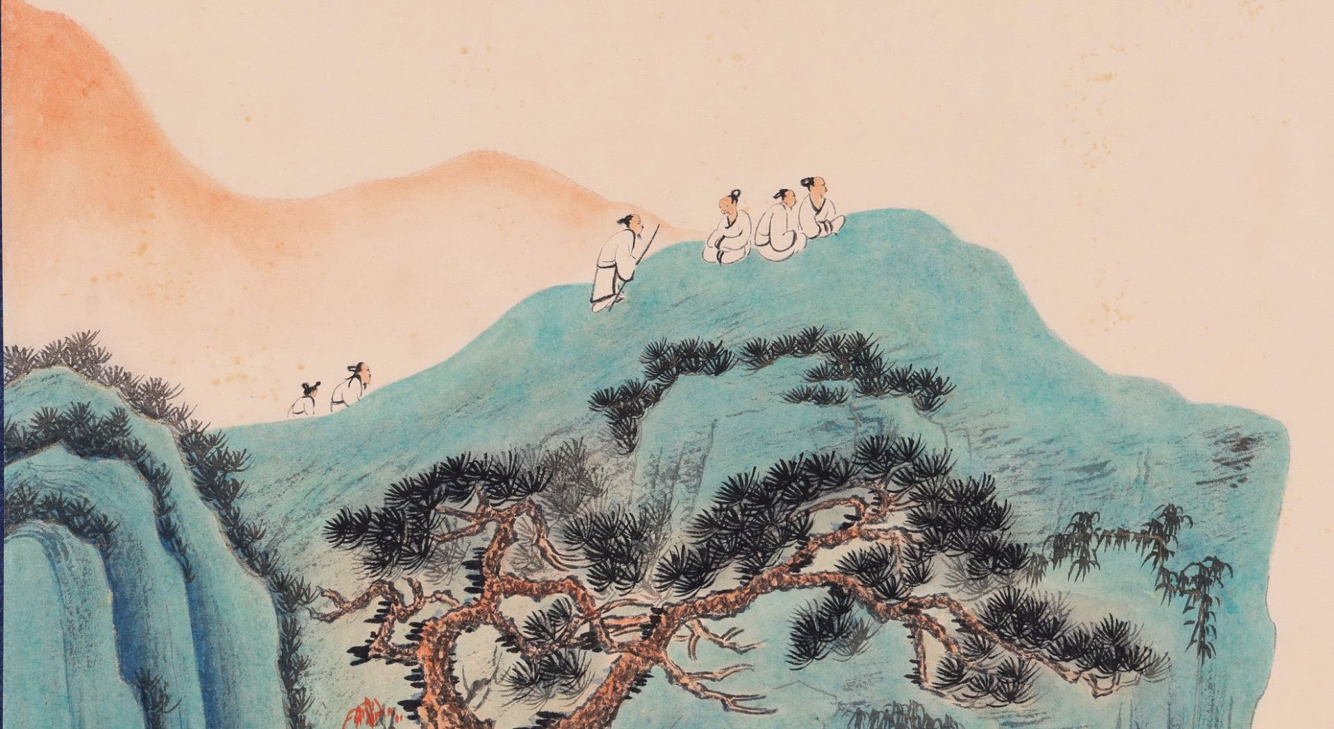 A Chinese Scroll Painting Signed Zhang Daqian - Bild 2 aus 7